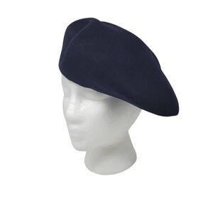 Vintage Bilbao Black Pure Wool Beret Hat Football